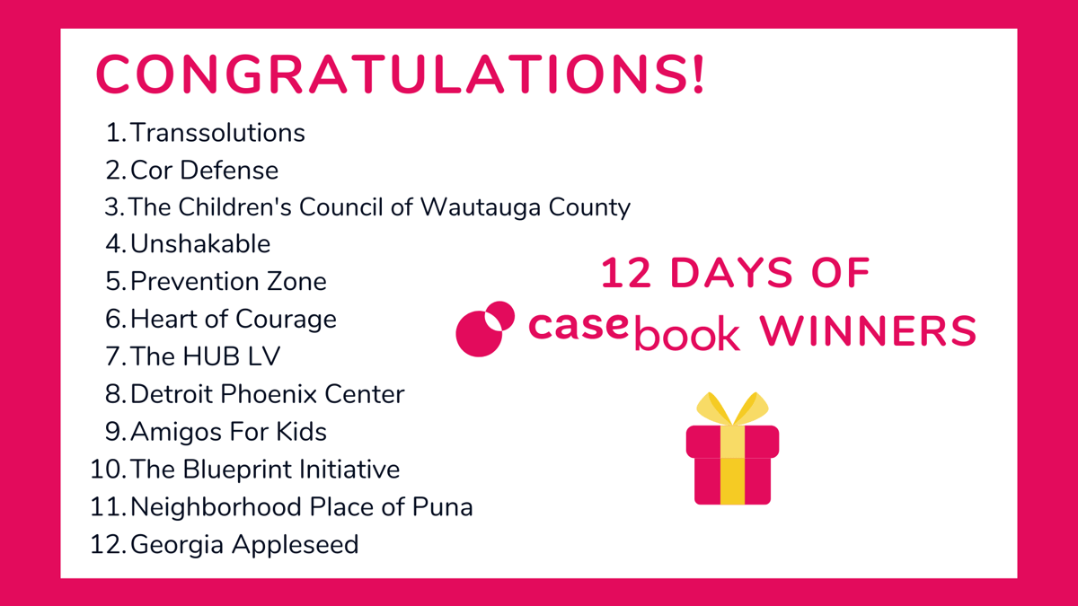 Congratulations 12 Days of Casebook Awardees